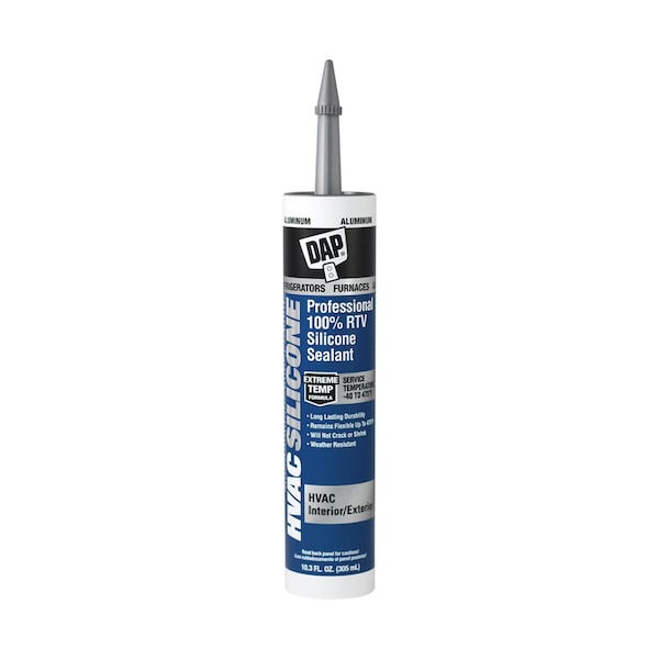 Dap HVAC Sealant, 10.3 Oz, Aluminum, 100% RTV Silicone Base 08012 - main